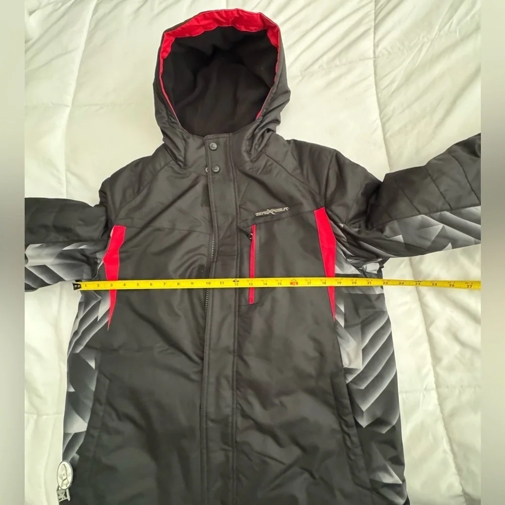 ZeroXposur  Puffy Black Jacket with Red and Gray Accents